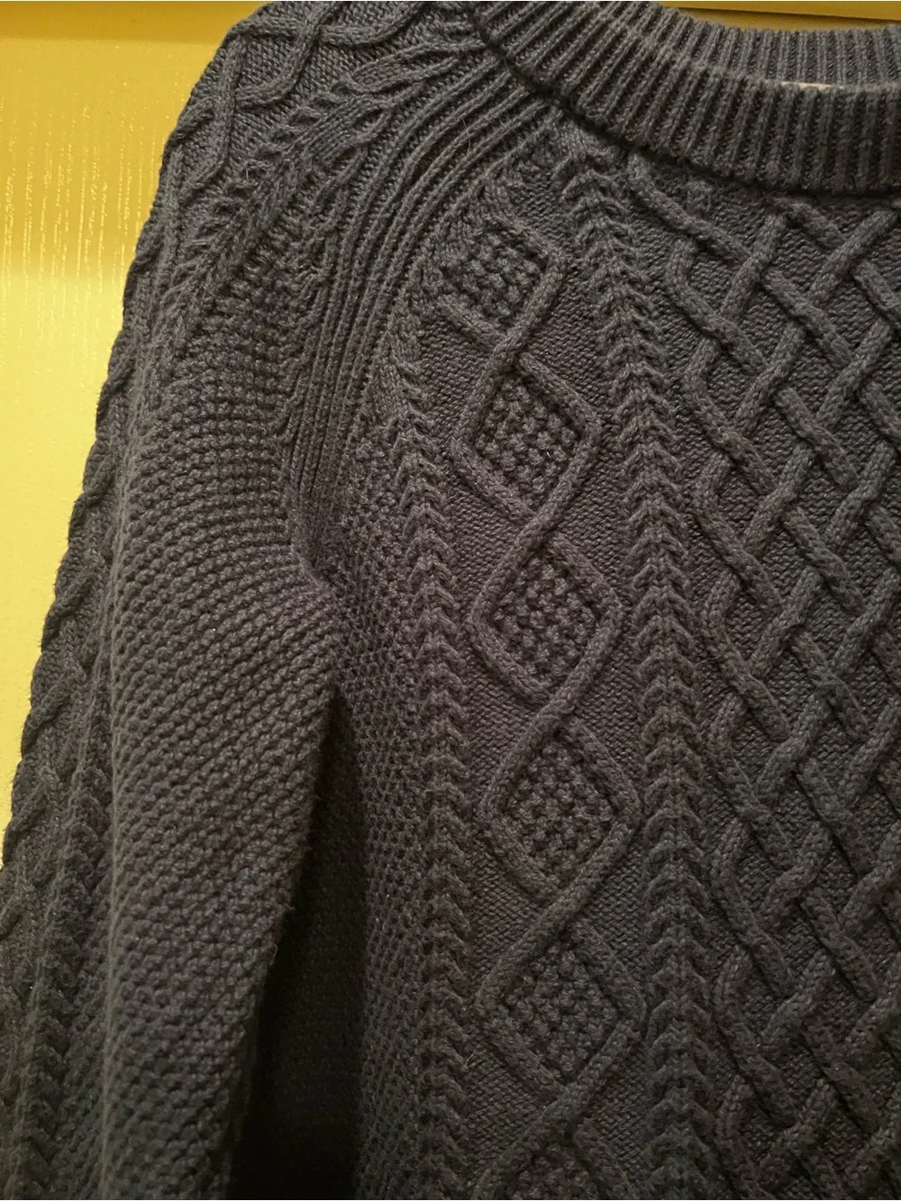 J Crew 100% CottonClassic Cable Knit Sweater - Navy Medium